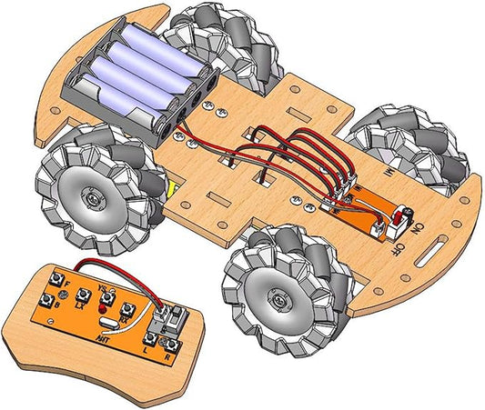 STEM Projects for Kids 6 7 8 9 10 11 12 Year Old ,Build Your Own 4WD Remote Control Car,Science Experiment Electronics Kit,Robotic Car with 68mm Mecanum Wheel ,DIY rc car kit