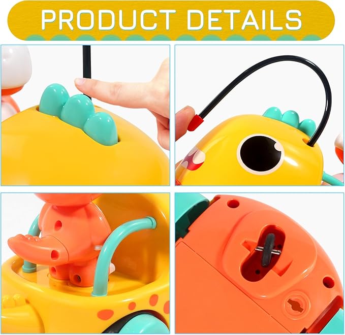 Dinosaur Remote Control Car for Toddler, Cartoon RC Cars with Music & Sound, Kids Toys Age 2 3 4 5, Boys & Girls Christmas Birthday Gift, Dino Car Toys for Boys 3-5 Years Old