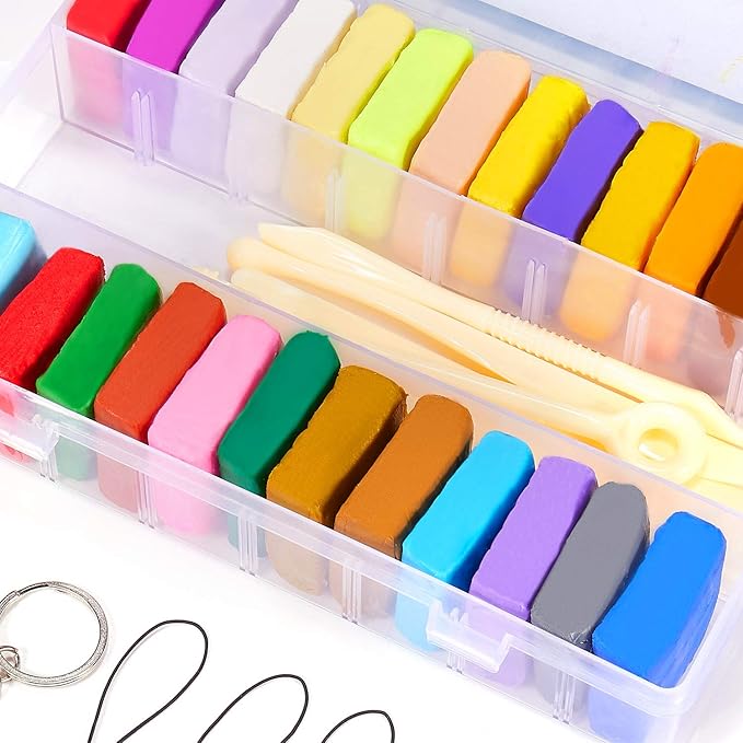 Polymer Clay Kit - 26 Colors Oven Bake Modeling Clay, Safe & Non-Toxic, Craft Gift for Kids. 0.7oz/Color