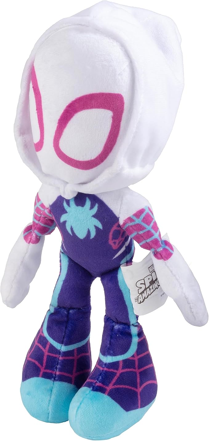 Marvel Spidey and His Amazing Friends 8" Gwen Stacy Ghost Spider Plush - Spider-Man Stuffed Animal Toy Figure - Officially Licensed - Spider-Verse Valentine's Day Gift for Kids, Boys, Girls - 8 Inches