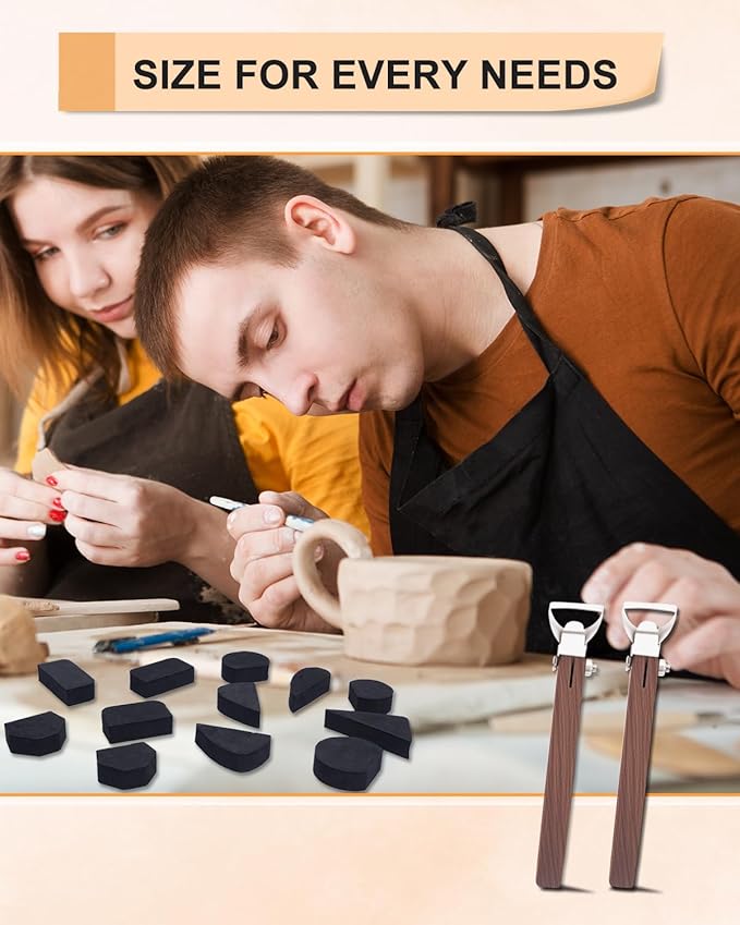 eZAKKA Mug Handle Carving Tool, Pottery Handle Making Tools Set for Pottery Ceramic Mug Handle Molds for Clay, Style 2