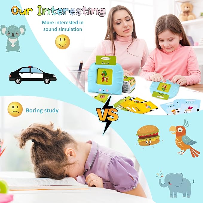 FREE TO FLY Talking Flash Cards for Toddlers 2-4 Years: 384 Sight Words Speech Therapy Toys Learn Alphabet ABC Letters Colors Number Shapes Animals Learning Toy Educational Gifts for Kids Age 2 3 4 5