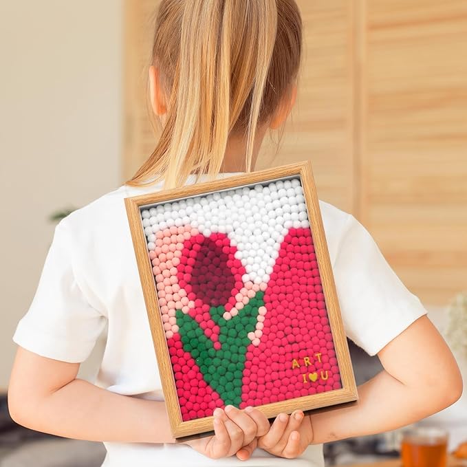 URSDIART Tulip Arts and Crafts for Kids Ages 8-12,Over 1100+ Craft Pom Poms Art Kits, Craft Kits for Girls Boy Ages 8-12,6-9,15+,Kids Activities Home Classroom School Project Supplies