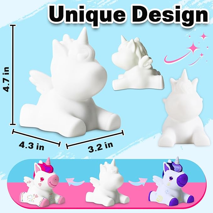FUNZBO Paint Your Own Unicorn Lamp - Arts and Crafts for Kids Ages 8-12, Art & Craft Supplies Painting Kits for Kid 4-8, Unicorn Toys Gift for Toddler Teen Girl Age 3 5 6 7 9 10 11 12 Christmas Craft