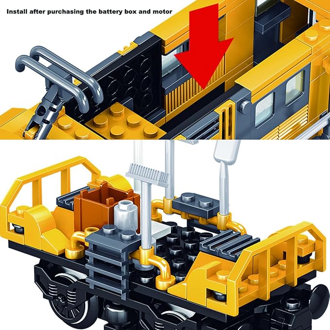 6IN1 City Freight Train Car Building Set, DIY Toys for Teens and Adults, Compatible with Lego 630 Building Accessory (City Repair Track Train)