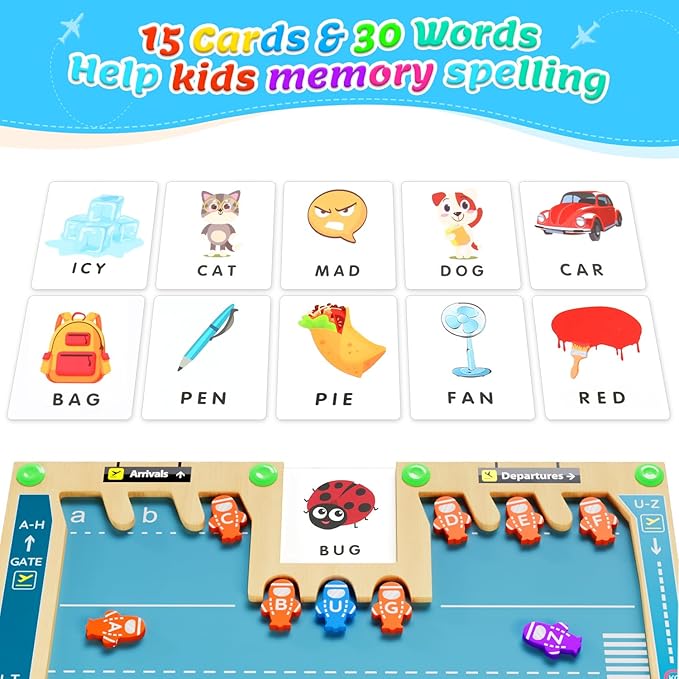 Magnetic Alphabet Maze Letters Puzzle Montessori Toys for 3-5 Toddler Board Travel Wooden Learning Toys Educational Magnet Parking Maze Fine Motor Skills Preschool Birthday Gift for Boys Girls 3+