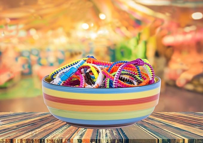 UpBrands Zipper Bracelets 6.5 Inches Sensory Toys Bulk Set, Multicolored, Kit for Birthday, Party Favors for Kids, Goodie Bags, Easter Egg & Pinata Fillers, Students Incentives (48 Pack)