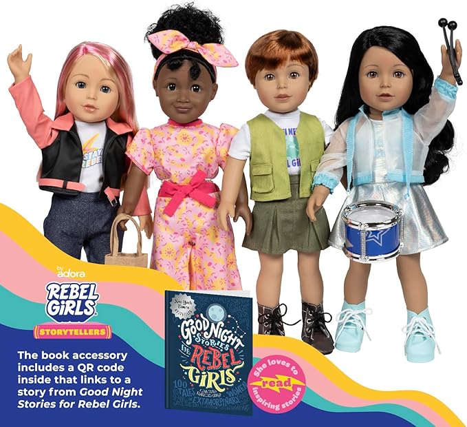 Adora 18" Rebel Girls Doll Collection - Inspired by Good Night Stories Rebel Girl Books - Premium Quality Soft and Movable Doll Body with Realistic Features - Leader