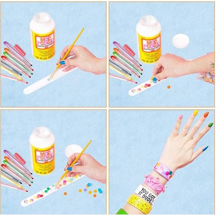 White Slap Bracelets, DIY Slap Bracelets for Kids Blank Slap Bracelets Bulk Craft Painting Vinyl Wristband for Party Favors