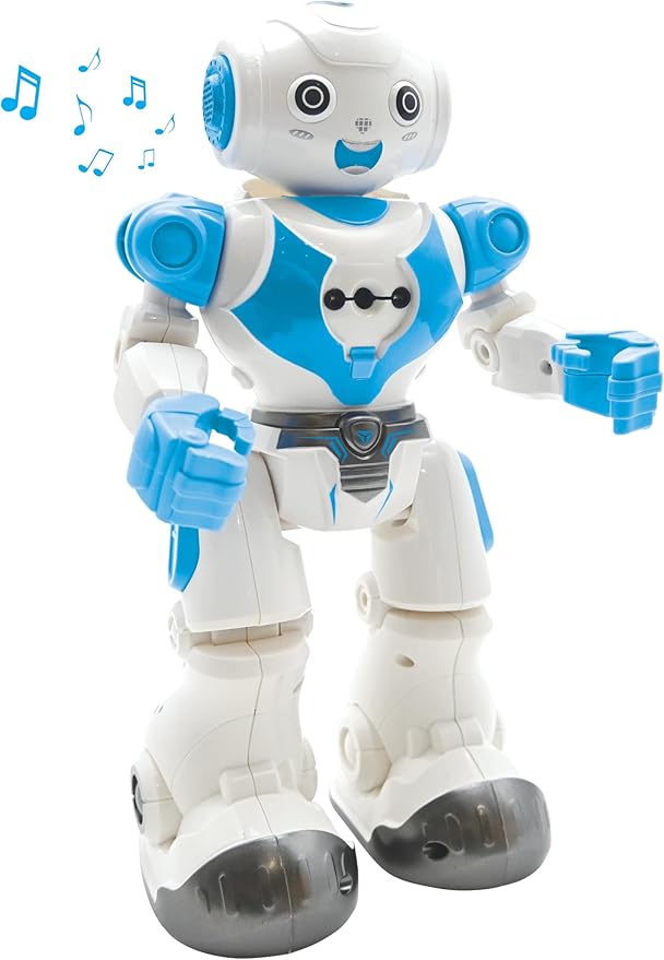 LEXiBOOK, Powerman Neo, My Robot Full of Technology, Remote Control and Gesture Control, Educational Activities in English, Programmable, Music and Dance, Sound and Light Effects, Blue/White, ROB18EN