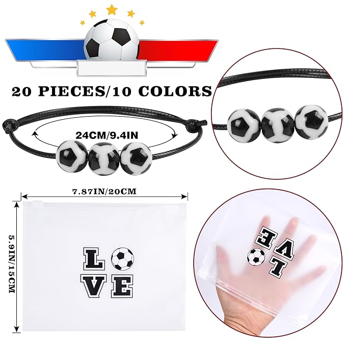 Kolewo4ever Girls' Soccer Gift Set - 160 Pieces Accessory Set Including Soccer Scrunchies, Bracelets, Makeup Bags, and Stickers - Multicolor