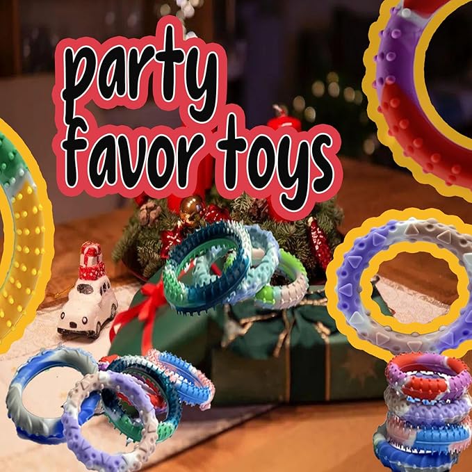 12pcs Random ColorSensory Fidget Toys for Kids Adults , Stretchy Fidget Bracelet &Texture & Calming Autism Sensory Toys for Special Needs Autistic Children &Calm Down Toy for Toddler Girls Boys
