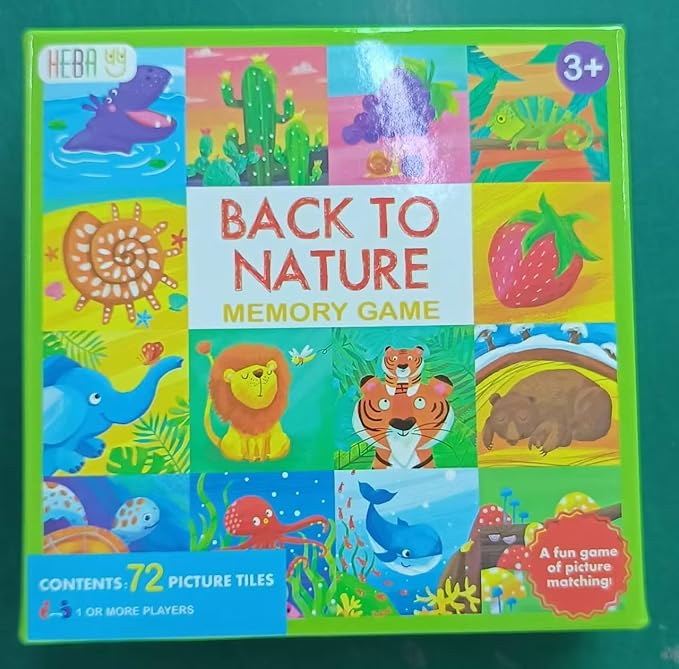 Memory Matching Game, 72 PCS Nature Theme Matching Cards for Toddlers 36 Pairs Memory Cards for Preschool 4 5 6 Years Old