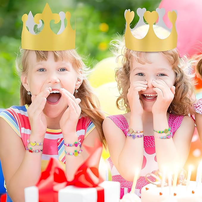 12 Pcs Kids Bracelet for Girls Toddler Jewelry Fruits Summer Princess Party Favors Friendship Bracelets Adjustable Pretend Play Luau Goodie Bag Classroom Reward