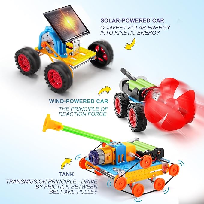 STEM Kits for Kids Age 8-10, STEM Toys for 6 7 8 10 12 Year Old Boys Girls Gifts, Robot Building Kits for Boys Crafts 8-12 5-7, Science Experiments for Kids 5 6-8 8-13, Car Engineering Activities Kit