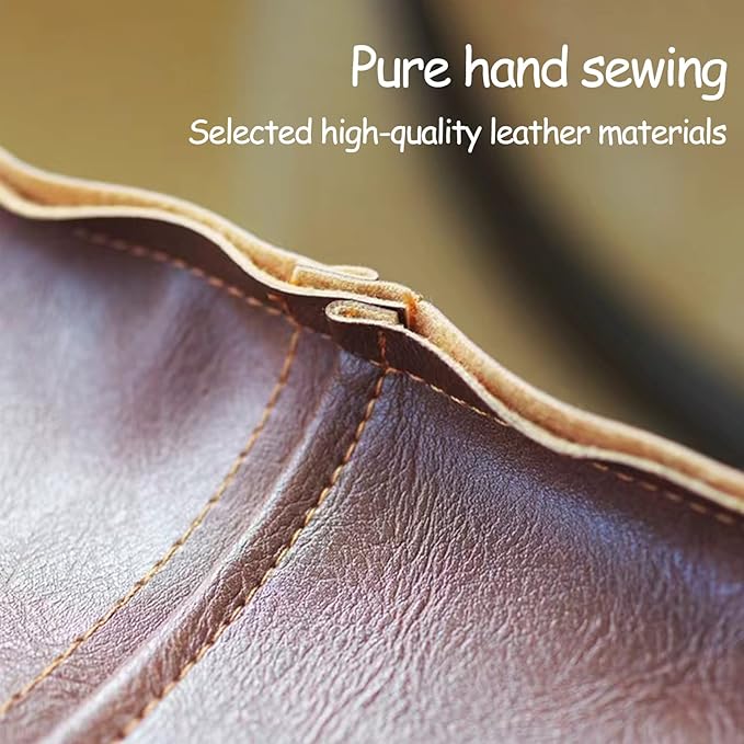 Louis Donné 18 inch Unstuffed Pouf Ottoman Faux Leather Pouffe Floor Chair Waterproof Foot Rest for Living Rooms Bedrooms & Kids Room or House Warming & Wedding Gifts (Brown Coffee, Square)Only Cover