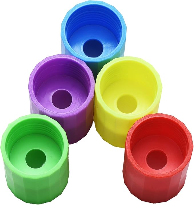 Tornadoes in A Bottle, 20 Pcs Plastic Tornado Bottle Connector Vortex Connector Cyclone Tube for Scientific Experiment, 5 Colors