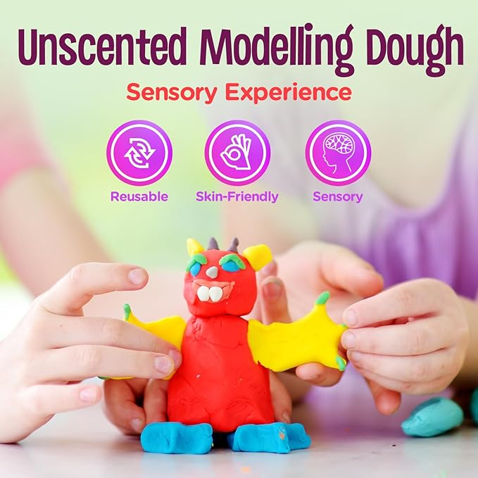 Hygloss Play Modeling Dough - Green Dough Unscented - Safe & Non-Toxic for Kids Arts & Crafts - Party Favors - Classroom Supplies - 1lb