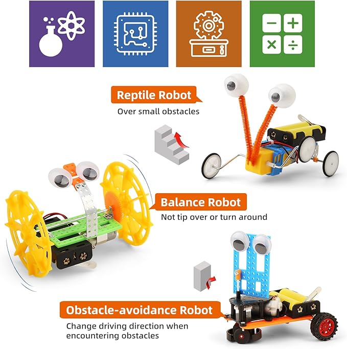 STEM Science Robotics Kit, Experiments Projects Activities for Kids 6-8 8-12, Build Robot Crafts for Boys Toys, DIY Electronic Engineering Building Kits for Girls Age 8 + Year Old Gifts