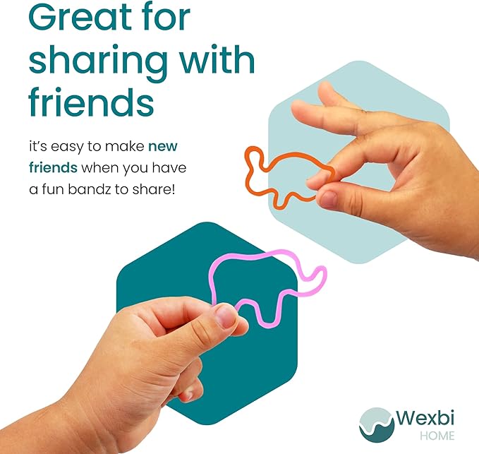 Wexbi home Mega Assortment Fun Bandz - Silicone Bandz Bracelets in a Variety of Vibrant Colors and Fun Shapes, Fun Silly Toy for Children (144)