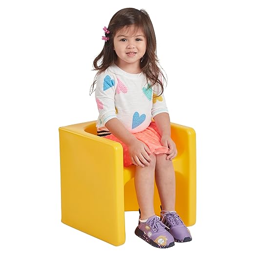 ECR4Kids Tri-Me 3-In-1 Cube Chair, Kids Furniture, Yellow