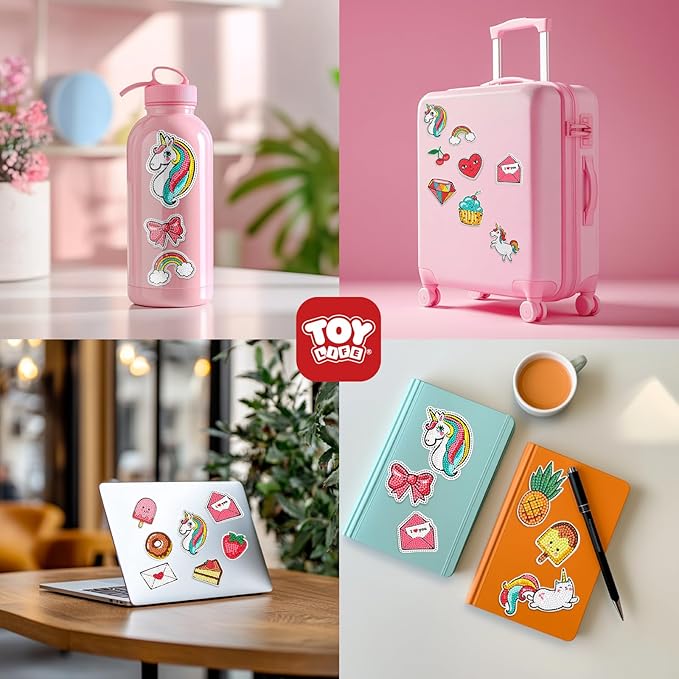 TOY Life Diamond Painting Kits for Kids, Diamond Art for Kids, 26pcs Unicorn Diamond Painting Stickers, Gem Art and Craft Kits for Kids Age 3-6 8-12