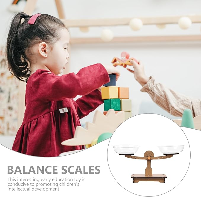 ULTECHNOVO Students Game Wood Math D Materials Kids Educational Puzzle Toddler Scale Balancing Preschool DIY Balance Measurement Montessori Learning Children Experiment Funny Science Lever