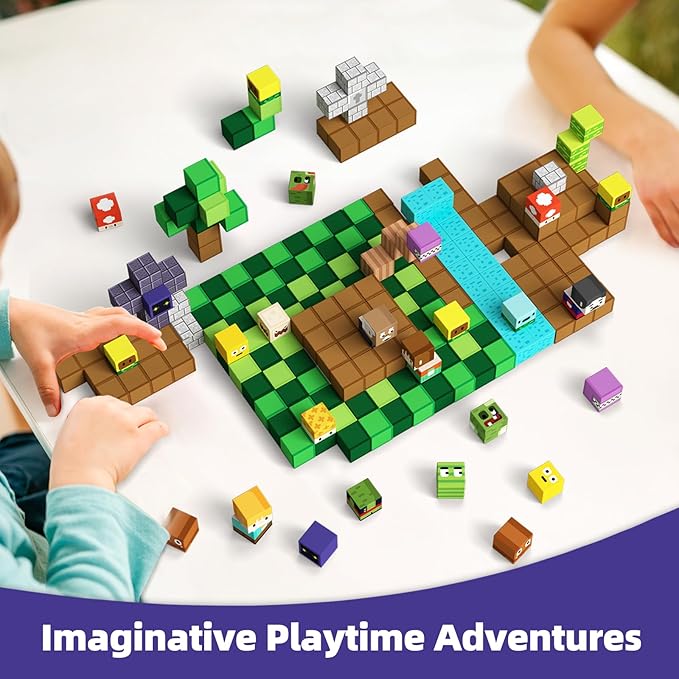 GobiDex 100PCS Magnetic Blocks Game-Based Kid Building Toys for Boys Girls 3+, Build MagWonder World with Zomblock Magnets Cubes, Upgraded STEM Game Sensory Gift for Easter Birthday