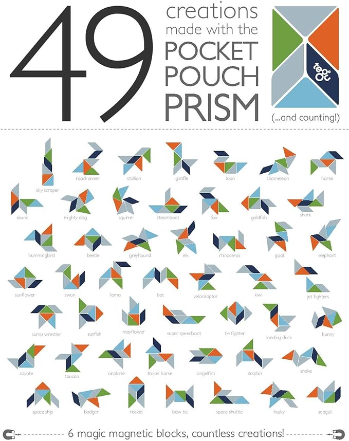 6 Piece Tegu Travel Pal Magnetic Wooden Block Set, Spaceship