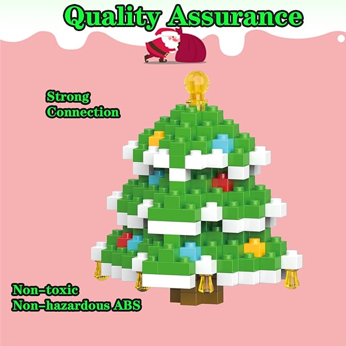 Christmas Tree Building Blocks Set Compatible with Lego Advent Calendar 2024 Stacking New Toys Holiday Present Box New Year Xmas Gifts for Kids for Boys & Girls and Adults