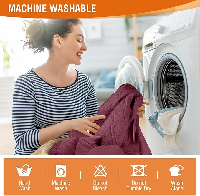 VANSOFY Loveseat Recliner Cover with Console 100% Waterproof Sofa Slipcovers Non-Slip Reclining Couch Cover Split Sofa Covers Furniture Protector for Pets, Dogs(Burgundy1)