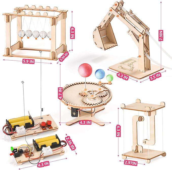STEM Science Kits for Kids Ages 8-12 5-7, STEM Kits for Kids Ages 8-10, Wood Building Crafts Kits for Boys 6-8, STEM Engineering Toys for Boys 8 10 12 14 Years Old, Science Experiment Projects 9-12