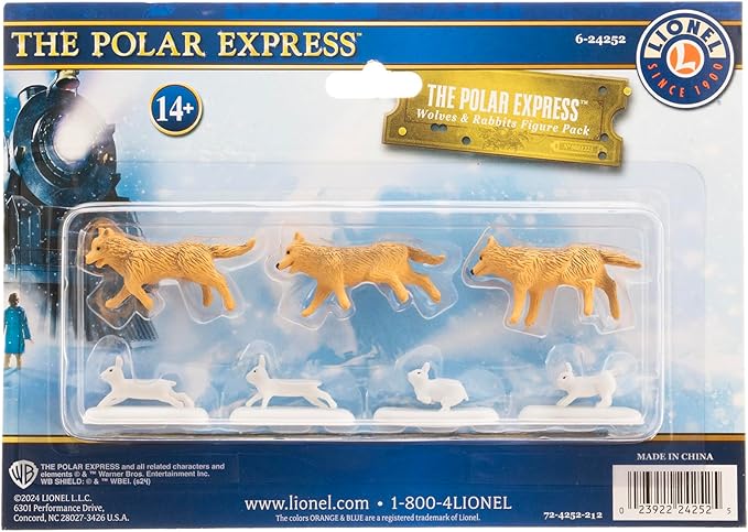 Lionel Warner Brothers The Polar Express Wolves & Rabbits Seven Piece Miniature Animal Pack Model Train Accessory (624252)