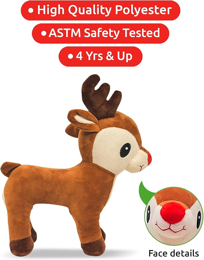 Little Jupiter Plush Pet Set - Includes Reindeer Stuffed Toy with Purse for Age 4-5 - 6-7 yrs - Christmas Stuffed Animal for Girls - Stuffed Animals - Toy Reindeer (Reindeer)