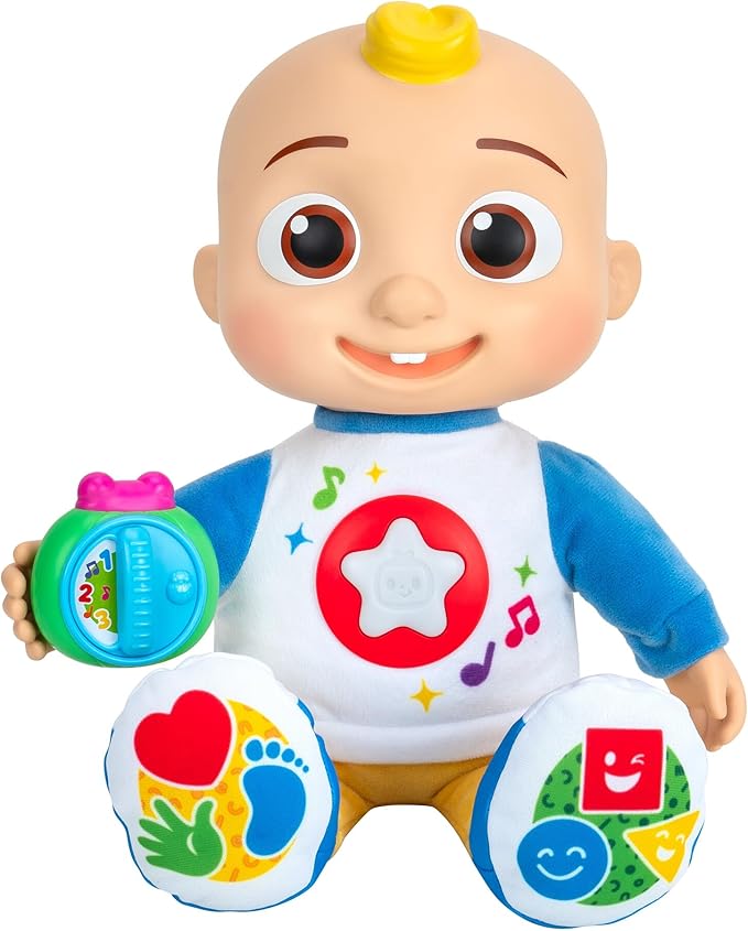 CoComelon Discover ‘N Play JJ - Explore Shapes, Colors, ABC’s, 123’s, Listen to 5 Fan-Favorite Songs, and 50+ Phrases - Feature Plush 10” JJ Doll for Kids and Preschoolers - 18 Months +