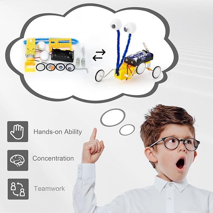 STEM Kits for Kids Age 8-10, 6 Set Robotics STEM Toys for Kids Age 8-12, Science Kits for Kids 5-7, Car Crafts Activities Building Engineering Kit, Birthday Gifts for 5 6 7 8 10 12 Year Old Boys Girl