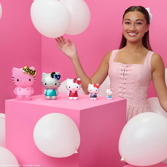 Hello Kitty and Friends 50th Anniversary Nesting Figures - Five Figures 6” to 2” Each with a Unique Finish - 5 Decades of Friendship - Officially Licensed Sanrio Product from Jazwares