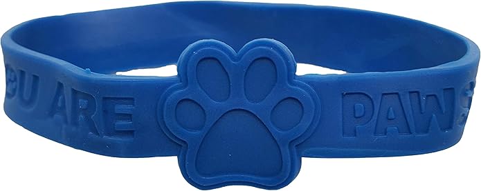 Paw Print Rubber Bracelets, You are Pawsome' Rubber Bracelet Party Favors