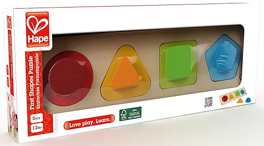 Hape Wooden Shape Sorter Toys | Montessori Educational Learning Toys for Preschoolers Ages 1 Years & Up