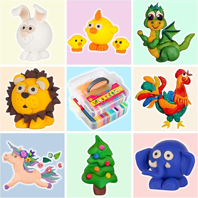 Polymer Clay Sets, 50 Colors Oven Bake Clay Modeling Clay for Kids, Sculpting Clay Tools and Accessories, DIY Model Clay, Ideal Clay for Kids Beginners and Artists