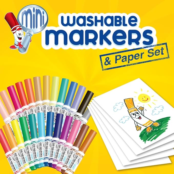 Crayola Pip Squeaks Washable Marker Set (65ct), Coloring Set, Art Supplies for Kids, Drawing Kit, Kids Travel Activity, Easter Basket Stuffer, 4+
