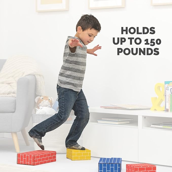 Bankers Box at Play Cardboard Building Blocks, 20 Pack, Large and Medium Montessori Toy Blocks for Kids and Families