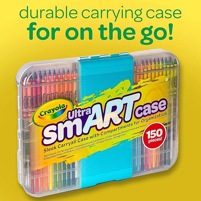 Crayola Ultra Smart Case, 150 Pieces, Art Set for Kids, Gift, (Model: 04-6810)