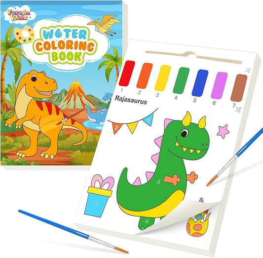 Water Coloring Books for Toddlers - Easter Basket Stuffers Watercolor Paint Book Drawing Art Paper for Kids Mess Free Craft Supplies kit Toy for Age 3 4 5 6 Valentines Birthday Gift(Dinosaurs)