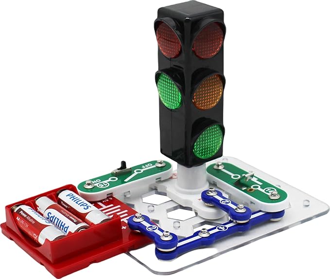 Traffic Light Toy for Kids Circuit Toy - Easy to Build STEM Kit for Kids Aged 3+. with Flashing Lights & Realistic Sounds, Perfect Educational Gift