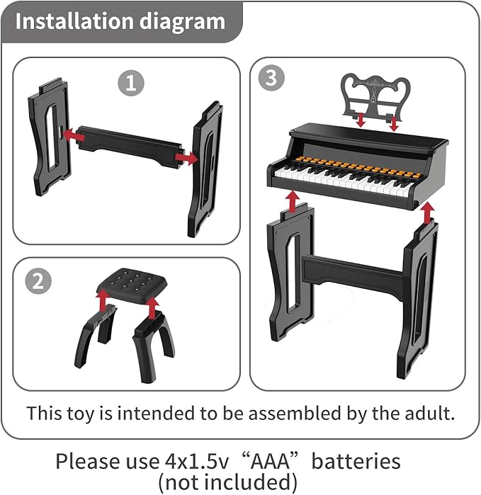 Toy Pianos for Kids Ages 3-7 - with Piano Keyboard Stickers for Toddler Piano Learning Beginners 37 Keys 4 5 6 Years Old Girls and Boys Birthday Gift
