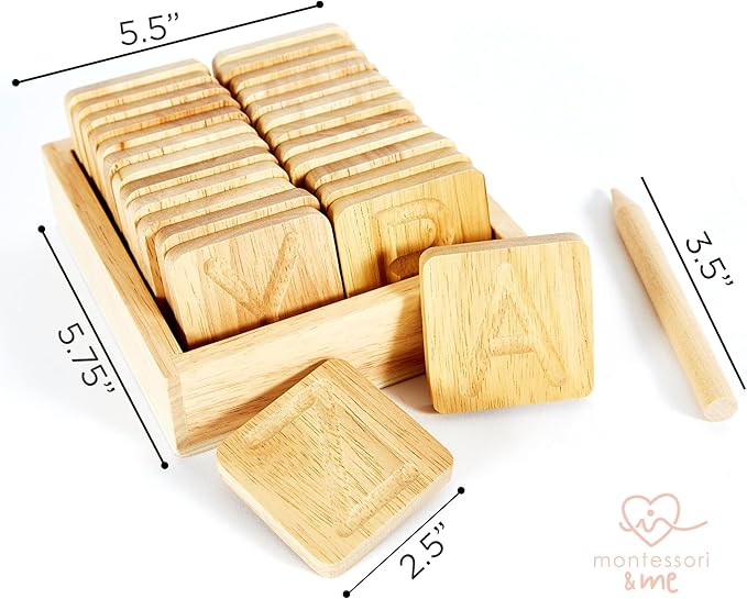 Wooden Alphabet Tracing Boards - Preschool Letter Formation - Montessori Alphabet Letters