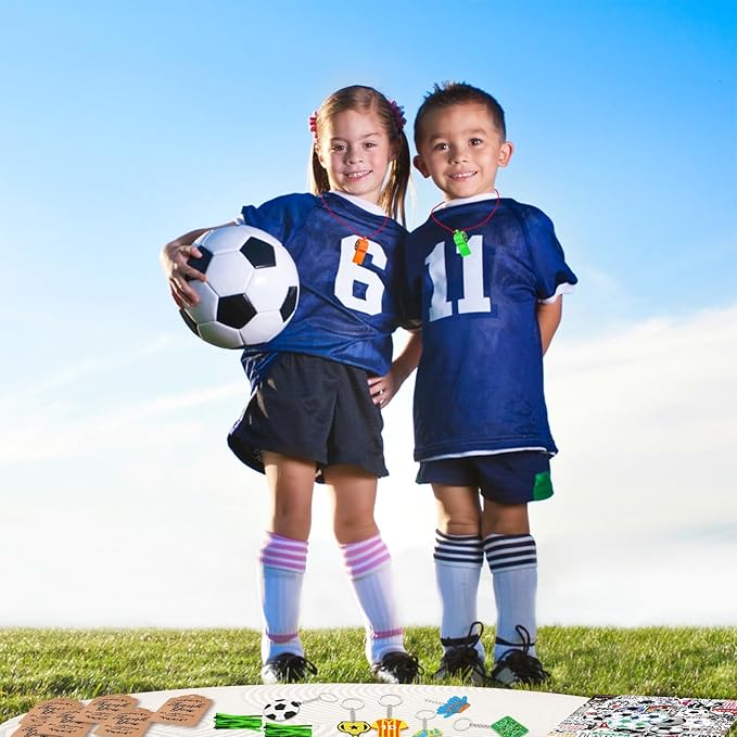 Soccer Party Favors 184 Pcs Soccer Birthday Party Decoration With Cups Straws Slap Bracelets Whistles Wristbands Keychains Stickers Thank you Tags for Sports Party Supplies (Soccer)