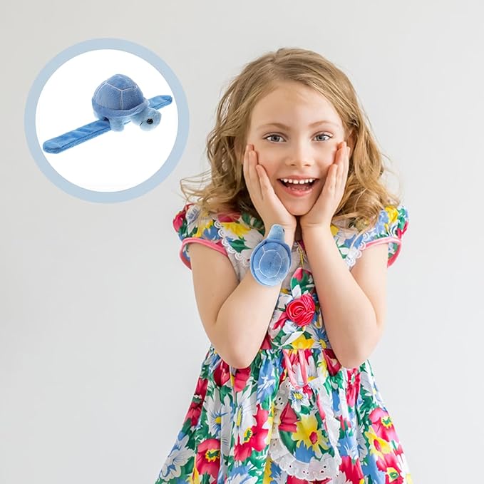 Kisangel Plush Ring Animal Slap Bracelets Huggers Bracelets for Kids Plush Animal Slap Bracelets Toys for Babies Snap Wristbands Sea Turtle Stuffed Animal Pp Cotton Play Halloween Lovers