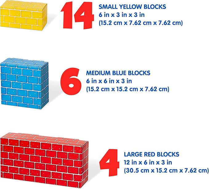 Melissa & Doug Deluxe Jumbo Cardboard Blocks (24 Pieces) - FSC Certified